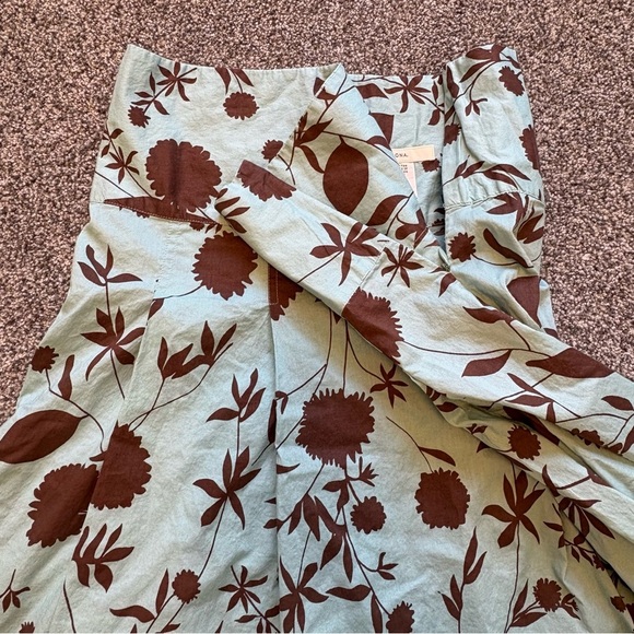 Y2K Teal and Brown Floral Skirt with Embroidered Eyelets size 6 Merona - Picture 8 of 8